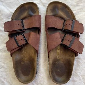 Arizona Birkenstocks, size 37, brown suede leather